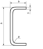 Швеллер стальной гнутый равнополочный